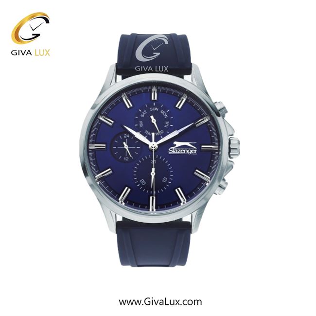 ساعت مچی اورجینال مردانه اسلازنگر سه موتوره کرنوگراف نقره ای | سرمه ای| سفید| کد رفرنس SL.9.6321.2.05