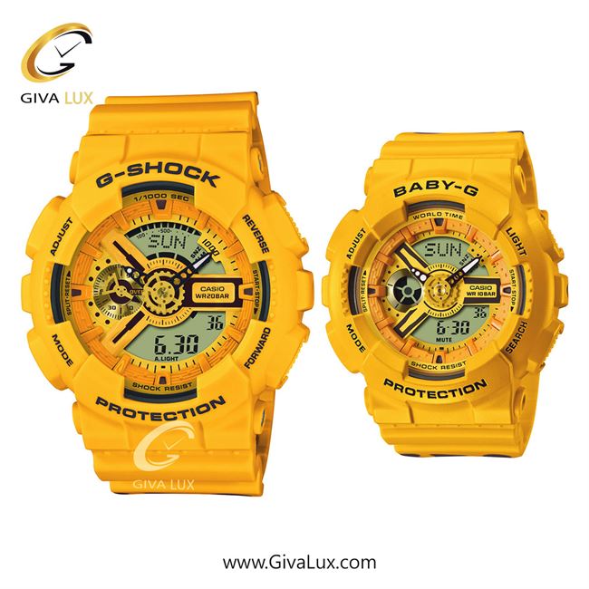 ساعت مچی اورجینال ست کاسیو Casio دو زمانه زرد | زرد| زرد| کد رفرنس SLV-22A-9ADR