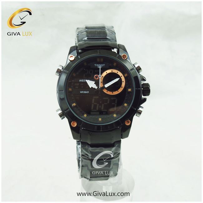 ساعت مچی تیسوت مردانه دو زمانه مشکی | مشکی | مشکی |