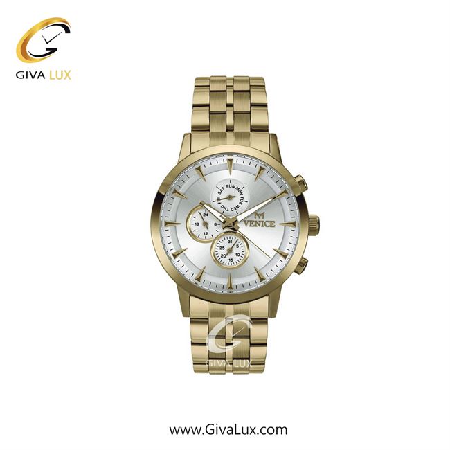 ساعت مچی اورجینال زنانه ونیز سه موتوره فول تایم طلایی | طلایی| نقره ای| کد رفرنس V800012101