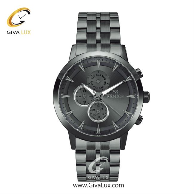 ساعت مچی اورجینال مردانه ونیز سه موتوره فول تایم تیتانیوم | تیتانیوم| دودی|تیتانیوم| کد رفرنس V800014602