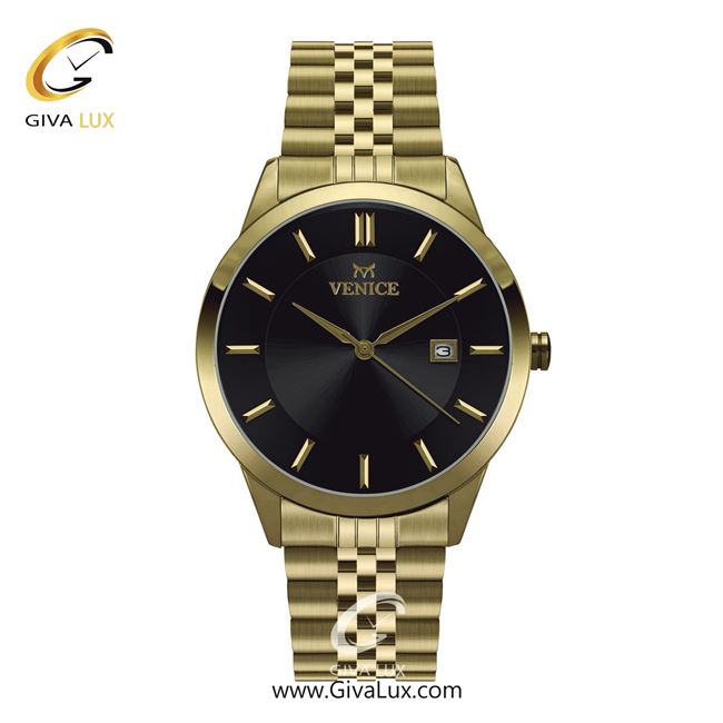 ساعت مچی اورجینال مردانه ونیز طلایی | طلایی| مشکی| کد رفرنس V800172502