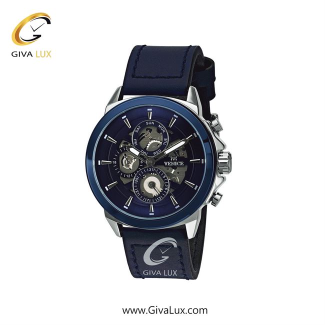 ساعت مچی اورجینال مردانه ونیز سه موتوره فول تایم نقره ای-سرمه ای | سرمه ای| سرمه ای| کد رفرنس V800687802