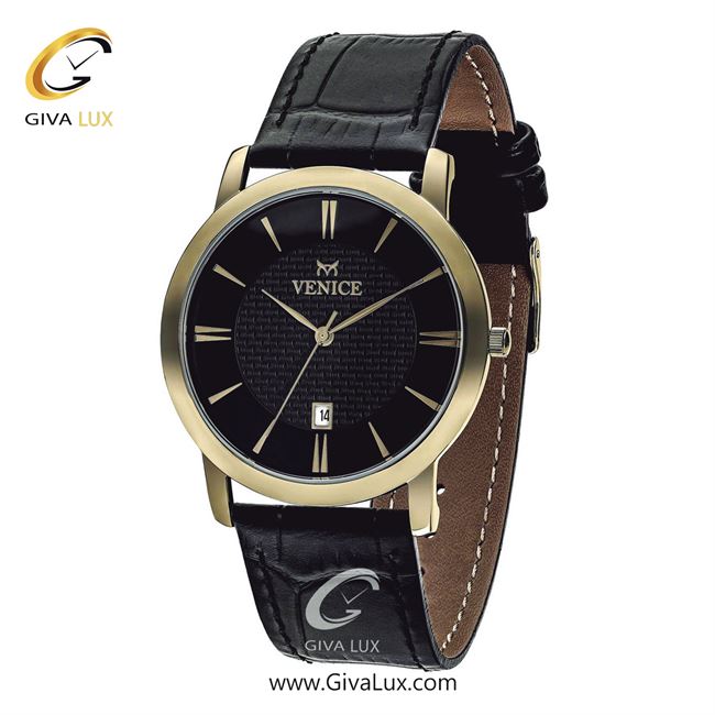 ساعت مچی اورجینال مردانه ونیز طلایی | مشکی| مشکی| کد رفرنس V800712502