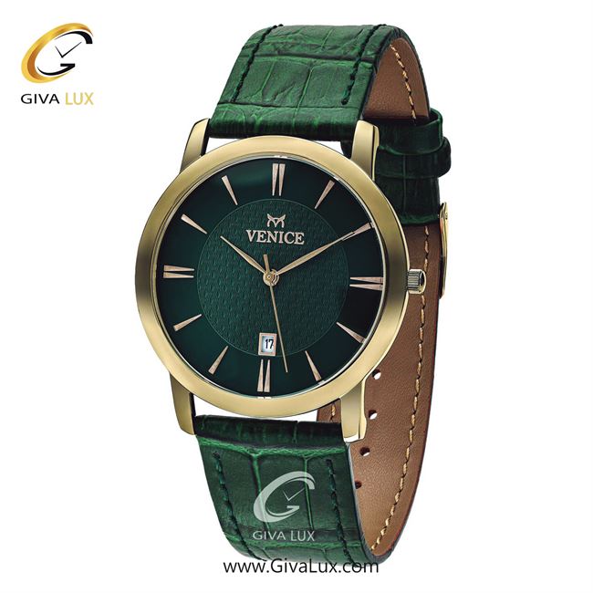 ساعت مچی اورجینال مردانه ونیز طلایی | سبز| سبز یشمی تیره| کد رفرنس V800712802