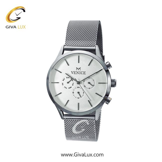 ساعت مچی اورجینال زنانه ونیز سه موتوره فول تایم نقره ای | نقره ای| نقره ای| کد رفرنس V800831101