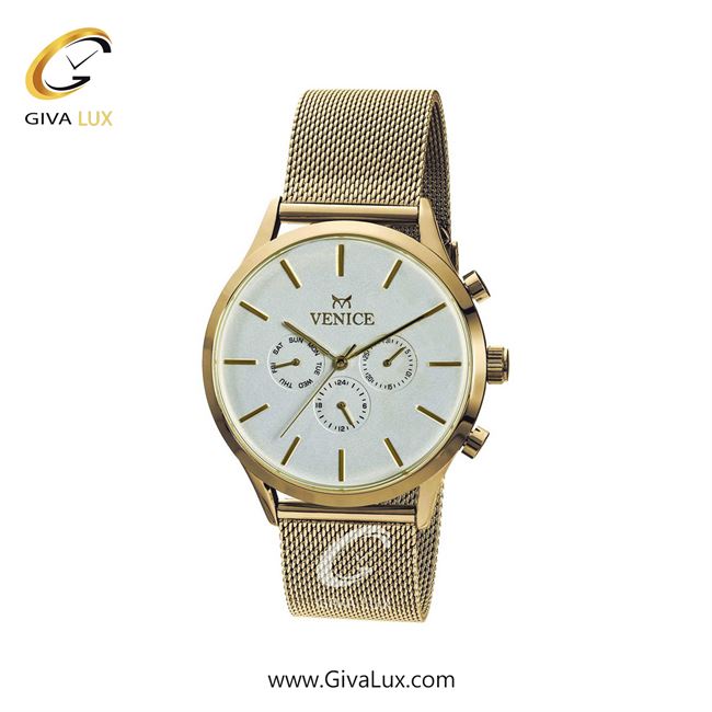 ساعت مچی اورجینال زنانه ونیز سه موتوره فول تایم طلایی | طلایی| نقره ای| کد رفرنس V800832101