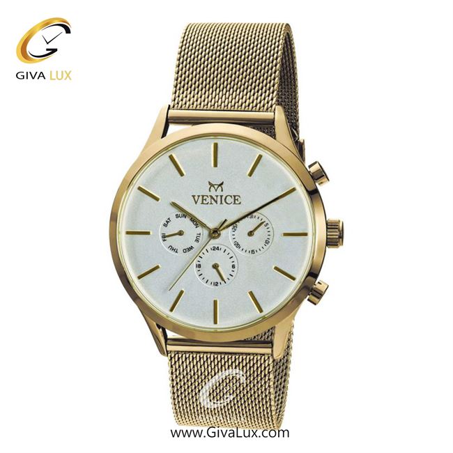 ساعت مچی اورجینال مردانه ونیز سه موتوره فول تایم طلایی | طلایی| نقره ای| کد رفرنس V800832102