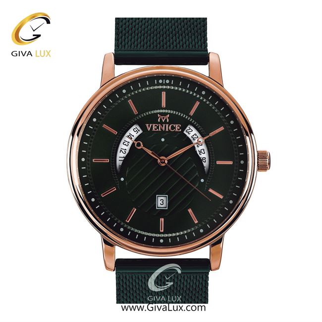 ساعت مچی اورجینال مردانه ونیز رزگلد | سبز| سبز یشمی تیره| کد رفرنس V800858602