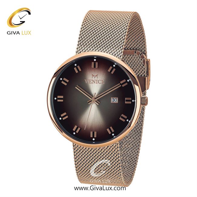 ساعت مچی اورجینال مردانه ونیز رزگلد | رزگلد| قهوه ای| کد رفرنس V800863402