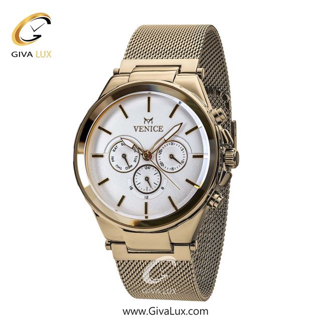 ساعت مچی اورجینال مردانه ونیز سه موتوره فول تایم طلایی | طلایی| نقره ای| کد رفرنس V800872102