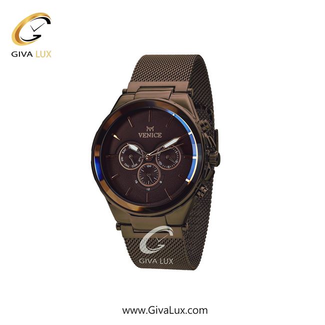 ساعت مچی اورجینال زنانه ونیز سه موتوره فول تایم کافی | کافی| قهوه ای| کد رفرنس V800873901