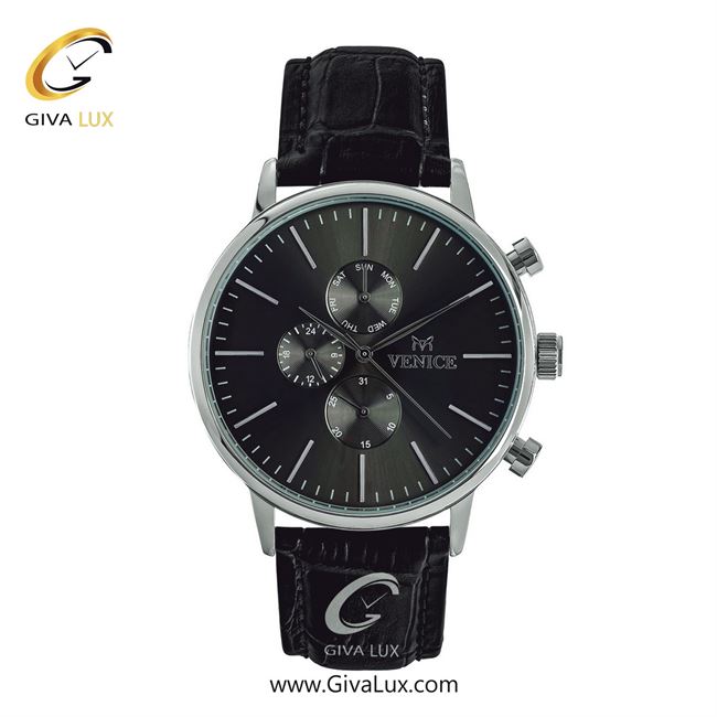 ساعت مچی اورجینال مردانه ونیز سه موتوره فول تایم نقره ای | مشکی| مشکی| کد رفرنس Vinice800931502