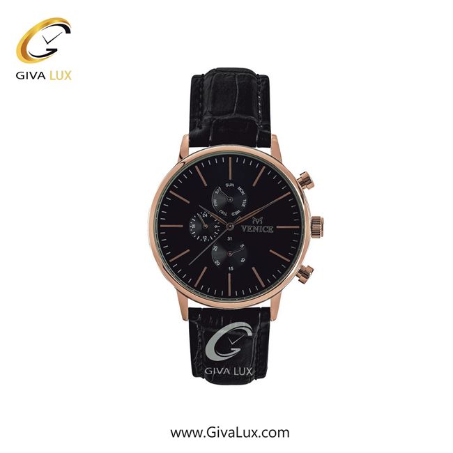 ساعت مچی اورجینال زنانه ونیز سه موتوره فول تایم رزگلد | مشکی| مشکی| کد رفرنس V800933401