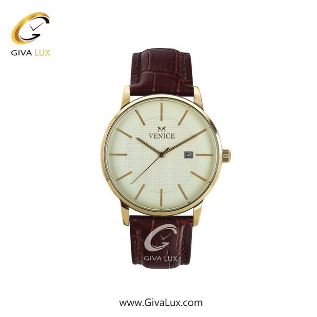 ساعت مچی اورجینال زنانه ونیز طلایی | قهوه ای| سفید| کد رفرنس V800942001