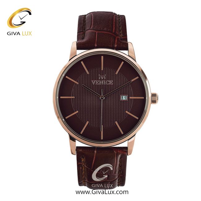ساعت مچی اورجینال مردانه ونیز رزگلد | قهوه ای| قهوه ای| کد رفرنس V800943502