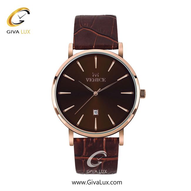 ساعت مچی اورجینال مردانه ونیز رزگلد | قهوه ای| قهوه ای| کد رفرنس V800963502