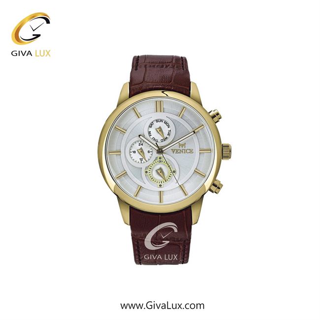 ساعت مچی اورجینال زنانه ونیز سه موتوره فول تایم طلایی | قهوه ای| نقره ای| کد رفرنس V801092101