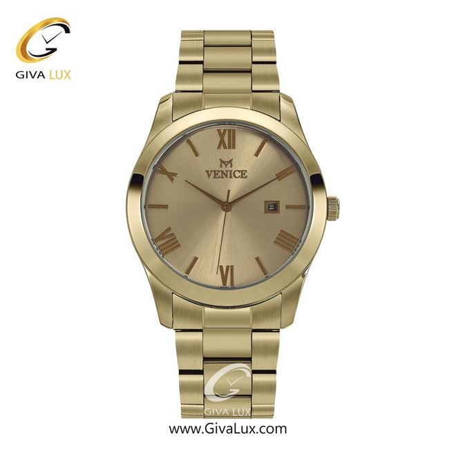 ساعت مچی اورجینال مردانه ونیز طلایی | طلایی| طلایی| کد رفرنس V801142302