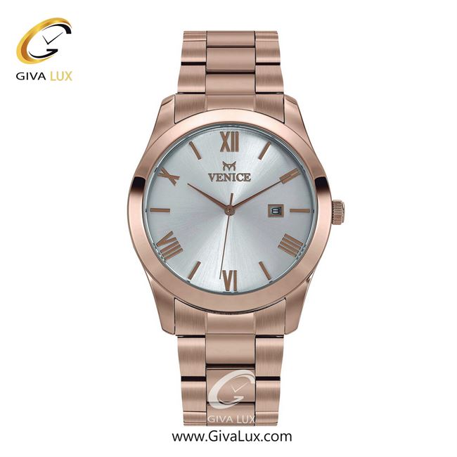 ساعت مچی اورجینال مردانه ونیز رزگلد | رزگلد| نقره ای| کد رفرنس V801143102