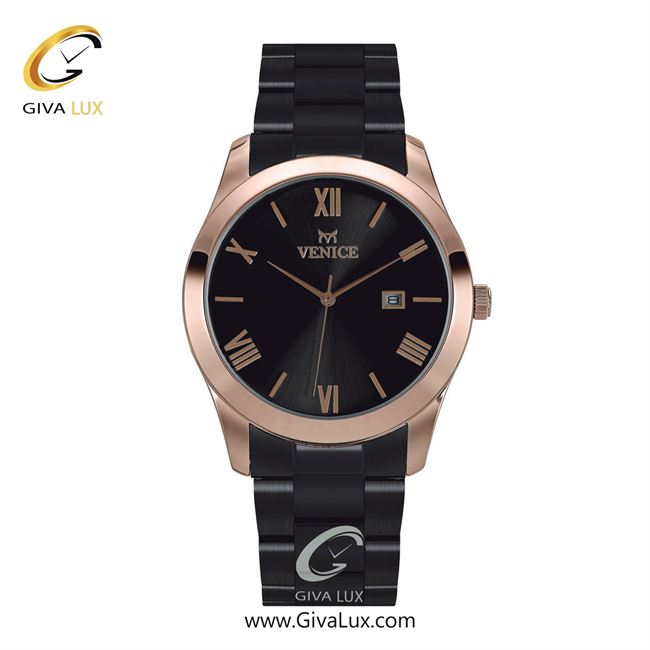 ساعت مچی اورجینال مردانه ونیز رزگلد | مشکی| مشکی| کد رفرنس V801146702