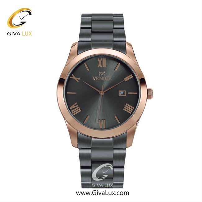 ساعت مچی اورجینال مردانه ونیز رزگلد | تیتانیوم| دودی|تیتانیوم| کد رفرنس V801148202