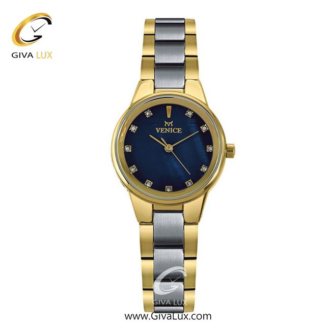 ساعت مچی اورجینال زنانه ونیز طلایی | طلایی-نقره ای| سرمه ای| کد رفرنس V801155501