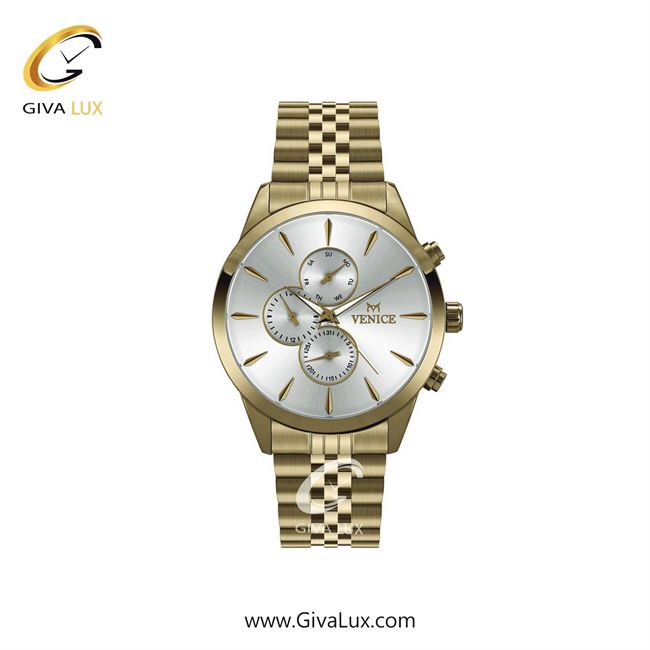 ساعت مچی اورجینال زنانه ونیز سه موتوره فول تایم طلایی | طلایی| نقره ای| کد رفرنس V801162101
