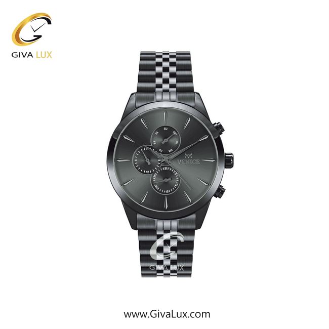 ساعت مچی اورجینال زنانه ونیز سه موتوره فول تایم تیتانیوم | تیتانیوم| دودی|تیتانیوم| کد رفرنس V801164601