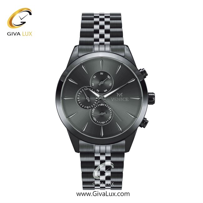 ساعت مچی اورجینال مردانه ونیز سه موتوره فول تایم تیتانیوم | تیتانیوم| دودی|تیتانیوم| کد رفرنس V801164602