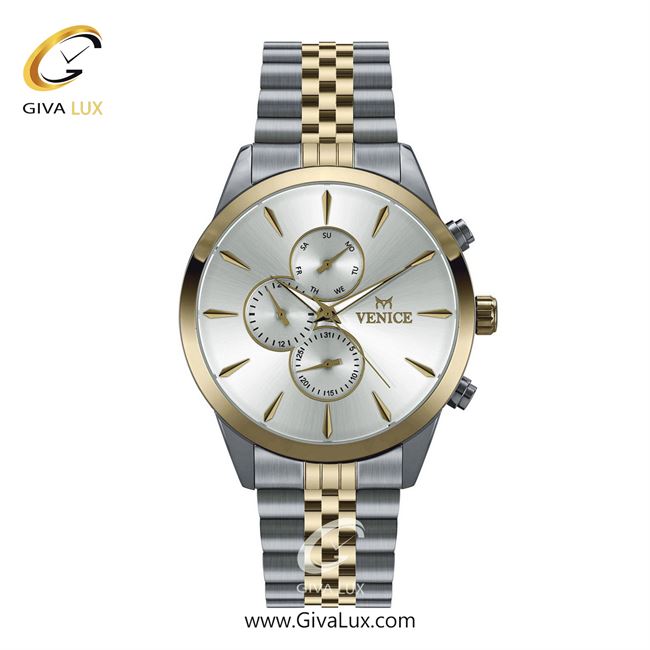 ساعت مچی اورجینال مردانه ونیز سه موتوره فول تایم طلایی-نقره ای | نقره ای-طلایی| نقره ای| کد رفرنس V801165202