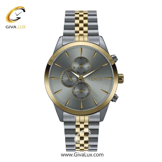 ساعت مچی اورجینال مردانه ونیز سه موتوره فول تایم طلایی-نقره ای | نقره ای-طلایی| دودی|تیتانیوم| کد رفرنس V801165302