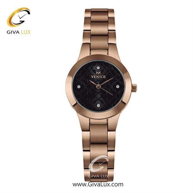 ساعت مچی اورجینال زنانه ونیز رزگلد | رزگلد| مشکی| کد رفرنس V801173401