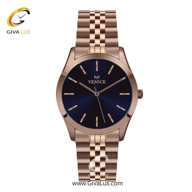 ساعت مچی اورجینال زنانه ونیز رزگلد | رزگلد| سرمه ای| کد رفرنس V801183301