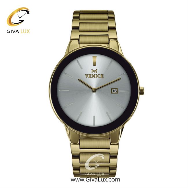ساعت مچی اورجینال مردانه ونیز مشکی-طلایی | طلایی| نقره ای| کد رفرنس V801192102