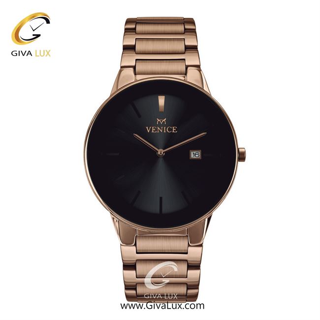 ساعت مچی اورجینال مردانه ونیز رزگلد-مشکی | رزگلد| مشکی| کد رفرنس V801193402