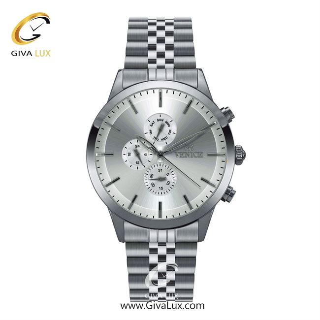 ساعت مچی اورجینال مردانه ونیز سه موتوره فول تایم نقره ای | نقره ای| نقره ای| کد رفرنس V801201102