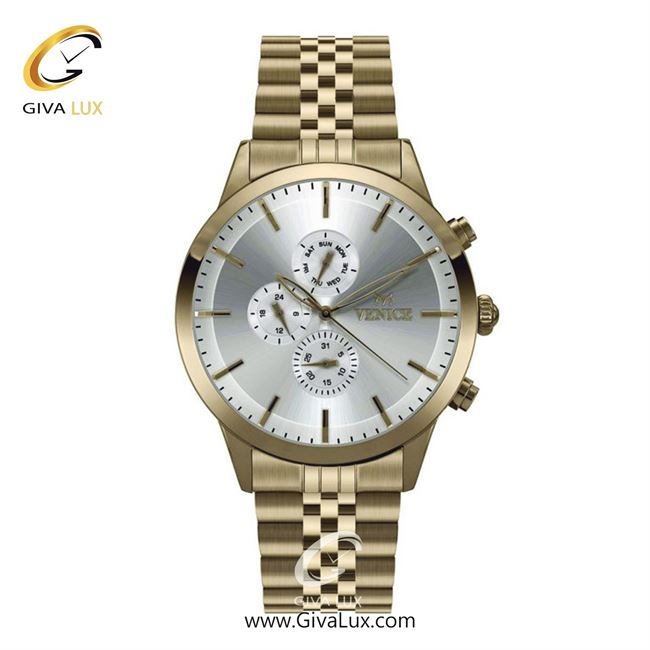 ساعت مچی اورجینال مردانه ونیز سه موتوره فول تایم طلایی | طلایی| نقره ای| کد رفرنس V801202102