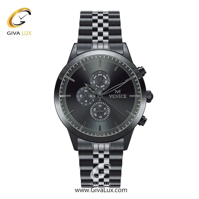 ساعت مچی اورجینال مردانه ونیز سه موتوره فول تایم تیتانیوم | تیتانیوم| دودی|تیتانیوم| کد رفرنس V801204602
