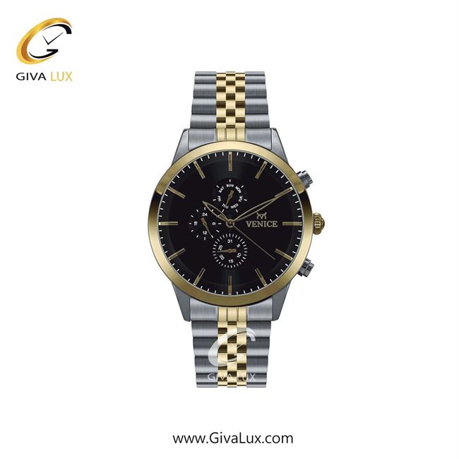 ساعت مچی اورجینال زنانه ونیز سه موتوره فول تایم نقره ای-طلایی | نقره ای-طلایی| مشکی| کد رفرنس V801205201