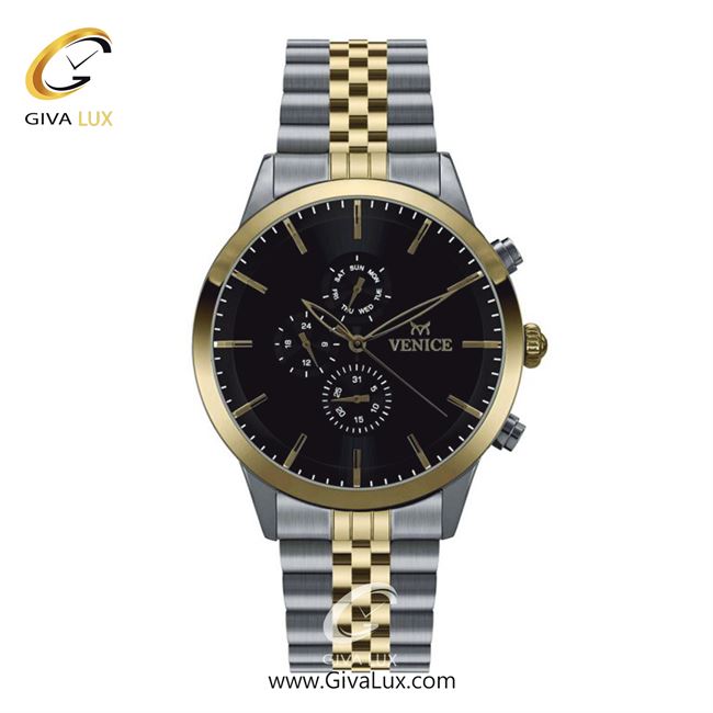 ساعت مچی اورجینال مردانه ونیز سه موتوره فول تایم طلایی-نقره ای | طلایی-نقره ای| مشکی| کد رفرنس V801205602