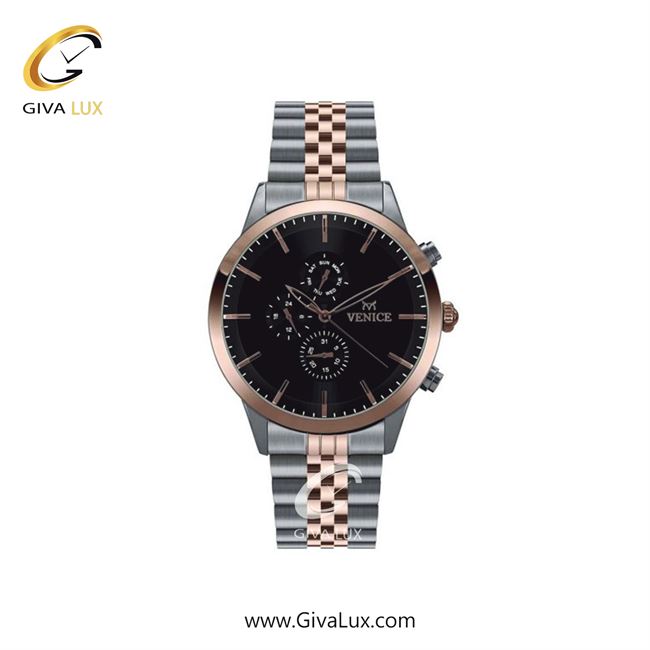 ساعت مچی اورجینال زنانه ونیز سه موتوره فول تایم نقره ای-رزگلد | نقره ای-رزگلد| مشکی| کد رفرنس V801206401