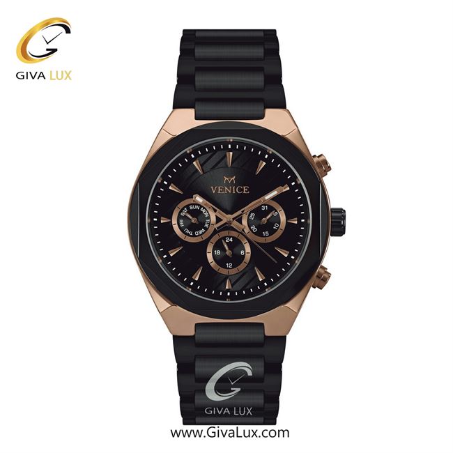 ساعت مچی اورجینال مردانه ونیز سه موتوره فول تایم رزگلد-مشکی | مشکی| رزگلد-مشکی| کد رفرنس Vinice801216702