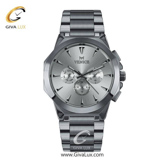 ساعت مچی اورجینال مردانه ونیز سه موتوره فول تایم نقره ای | نقره ای| نقره ای| کد رفرنس V801221102