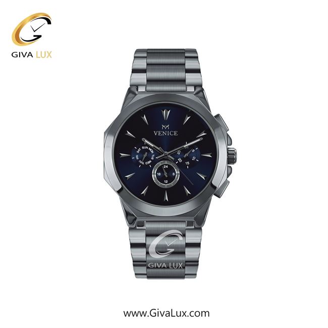 ساعت مچی اورجینال زنانه ونیز سه موتوره فول تایم نقره ای | نقره ای| سرمه ای| کد رفرنس V801221401