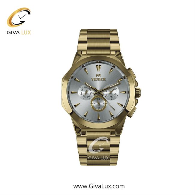 ساعت مچی اورجینال زنانه ونیز سه موتوره فول تایم طلایی | طلایی| نقره ای| کد رفرنس V801222101