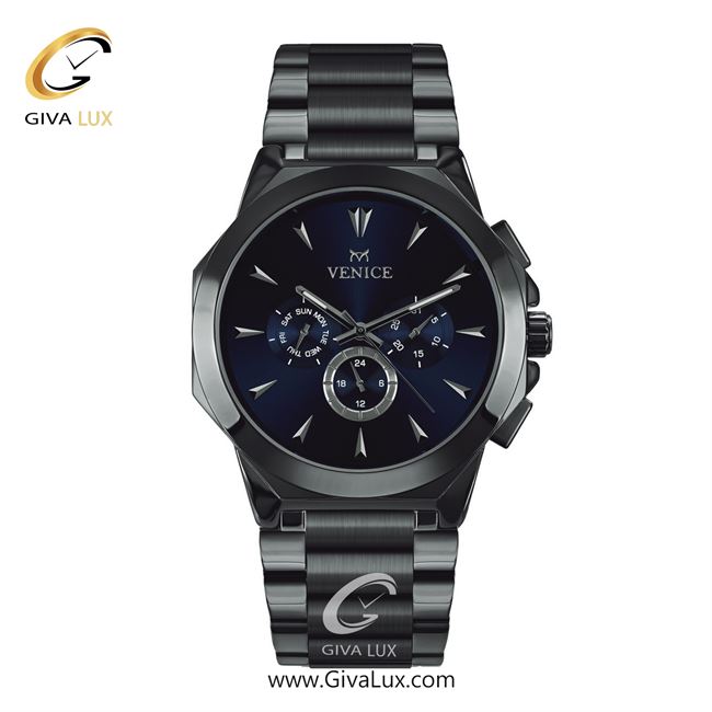 ساعت مچی اورجینال مردانه ونیز سه موتوره فول تایم تیتانیوم | تیتانیوم| سرمه ای| کد رفرنس V801224802