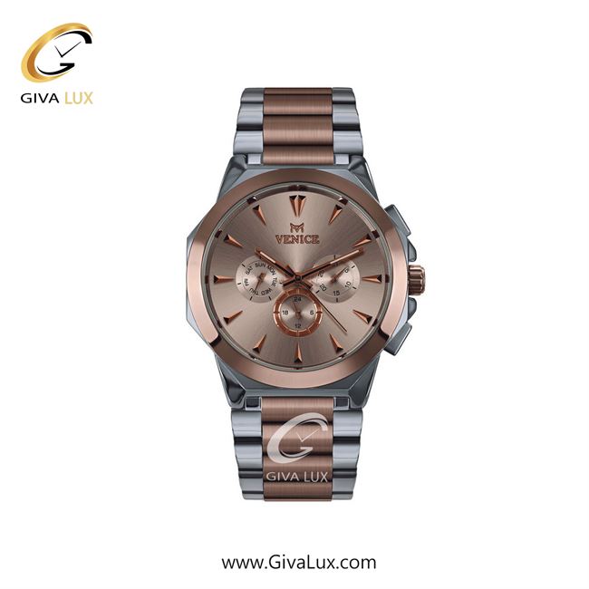 ساعت مچی اورجینال زنانه ونیز سه موتوره فول تایم رزگلد-نقره ای | نقره ای-رزگلد| رزگلد| کد رفرنس V801226101