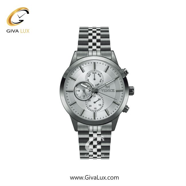 ساعت مچی اورجینال زنانه ونیز سه موتوره فول تایم نقره ای | نقره ای| نقره ای| کد رفرنس V801231101