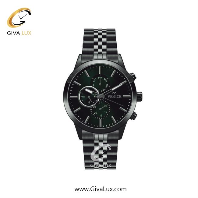 ساعت مچی اورجینال زنانه ونیز سه موتوره فول تایم تیتانیوم | تیتانیوم| سبز یشمی تیره| کد رفرنس V801234901